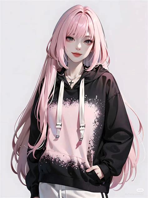 manga girl anime art girl pink hair anime dance   girl