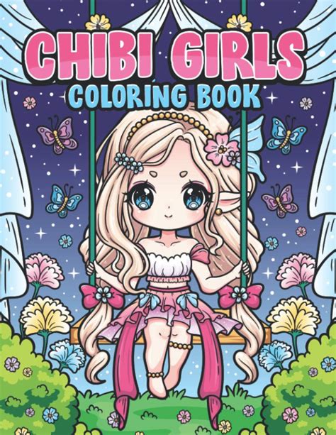 chibi girls coloring book kawaii japanese manga drawings  cute