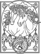 Coloring Dover Horses Publications Malvorlagen Indianer Ausmalbild Pferd Stained Relajarse Marty Catcher Noble Mandalas Omeletozeu Abstracto sketch template