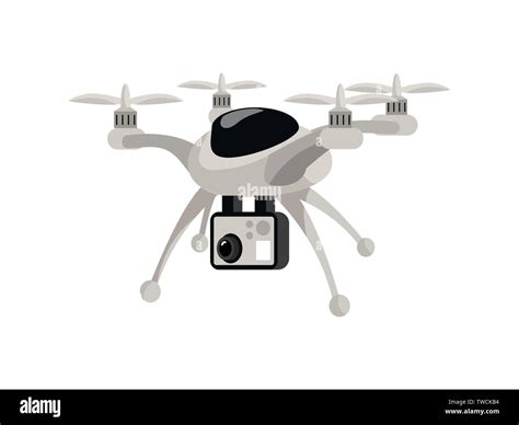 drone flat vector color illustration cartoon flying copter  camera quad rotor quadcopter