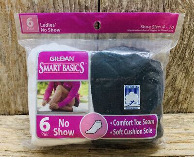 gildan smart basics ladies  show socks black white  pair shoe sz   ebay