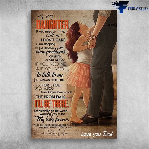 To My Daughter I Ll Always Be There For You Love You Dad Canvas Poster