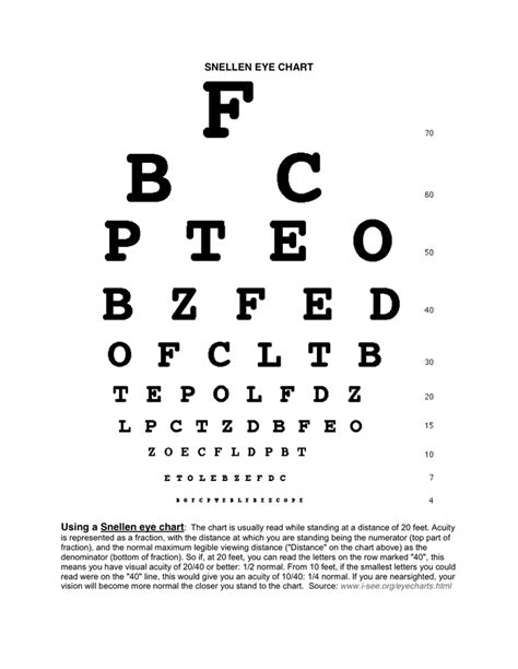 eye chart  word   formats