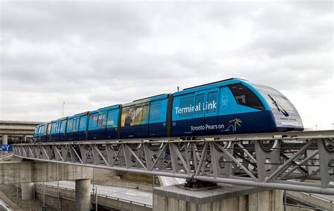 toronto pearson airports automated terminal link train zips     pulled