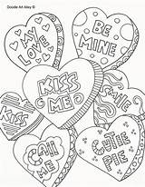 Coloring Pages Valentine Heart Printable Valentines Conversation Adult Hearts Candy Colouring Adults Doodle Sheets Color Alley Books Kids Funny Cards sketch template