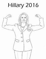 Hillary Coloring Clinton Pages sketch template