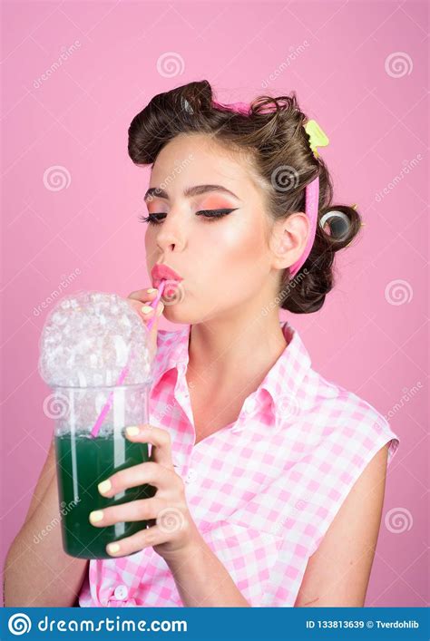 pretty girl in vintage style pinup girl with fashion hair perfect