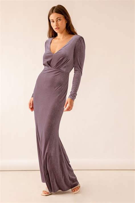 velvet maxi dress purple velvet dress long sleeve dress lulus