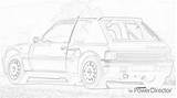 205 Peugeot Drawing T16 sketch template