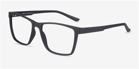 spencer rectangle black glasses for men eyebuydirect