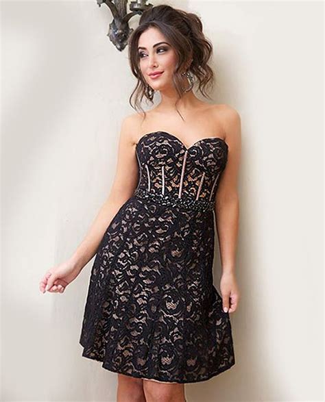black fit  flare dress dresses jovani dresses prom dresses gowns