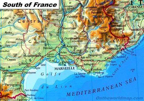 south  france map