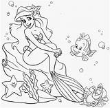 Little Mermaid Coloring Pages Disney Color Getcolorings Ariel sketch template