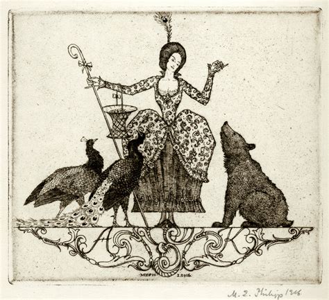 untitled woman with peacocks and bear by martin erich philipp annex galleries fine prints