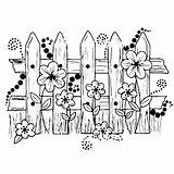 Coloring Pages Colouring Fence Spring Garden Choose Board Flowers sketch template