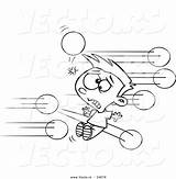 Outlined Dodgeballs Hitting Toonaday Vecto Clipground sketch template