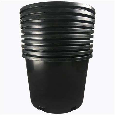 calipots  pack  gallon premium black plastic nursery plant container garden planter pots