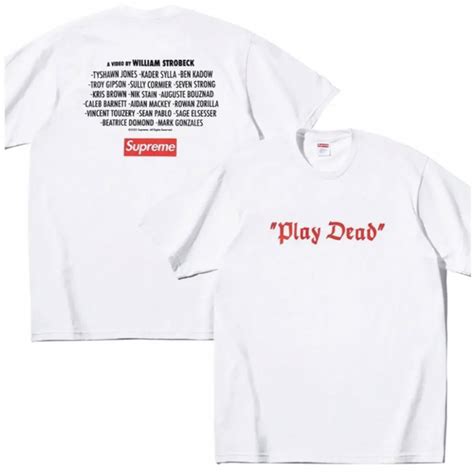 supreme supreme play dead tee white の通販 by supalace shop｜シュプリームならラクマ