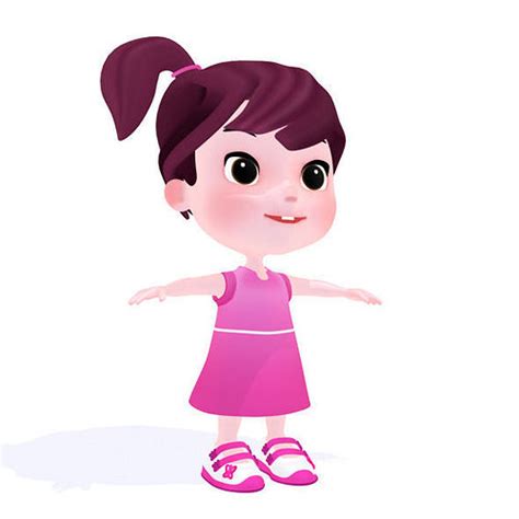 cartoon girl 3d model cgtrader