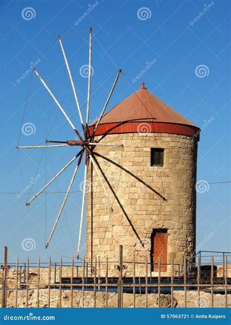 medieval windmill stock image image  grainmill granary