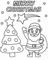 Christmas Card Coloring Merry Print Printable Cards Pages Sheet Santa Children Greeting sketch template