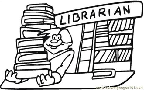 coloring pages librarian education books  printable coloring