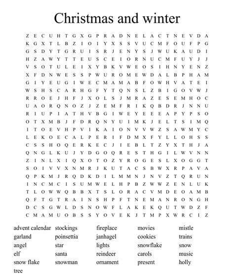 christmas  winter word search wordmint