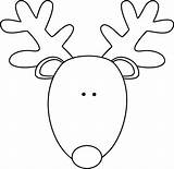 Reindeer Head Clipart Outline Face Clip Christmas Template Deer Antlers Rudolph Coloring Drawing Printable Cliparts Pages Eyes Draw Google Color sketch template