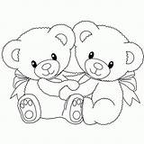 Coloring Bear Heart Teddy Pages Popular sketch template