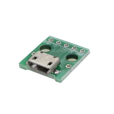 Female Micro Usb Type B 5 Pin Connector Smt With Pcb Audiophonics