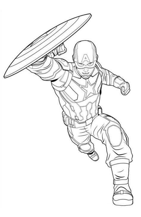 captain america marvel avengers coloring page captain america