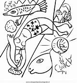 Chagall Marc Colorare Disegno Disegnidacoloraregratis Misti Quadri Famosi Dipinti Visita sketch template