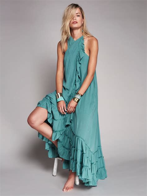 Free People Wrap Around Maxi Dress In Blue Lyst