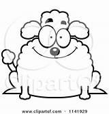 Poodle Chubby Coloring Clipart Cartoon Smiling Goofy Thoman Cory Outlined Vector Puppy Sitting Cute Clipartof sketch template