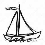 Sailboat Doodle Simple Stock Drawing Depositphotos sketch template