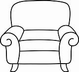Chair Clipart Line Furniture Cartoon Library sketch template