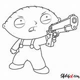 Stewie Griffin Draw Sketch Guy Family Drawing Easy Cartoon Characters Pistol Step Sketches Sketchok Paintingvalley sketch template