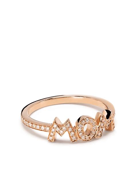Cada 18kt Rose Gold Wow Mom Diamond Ring Farfetch