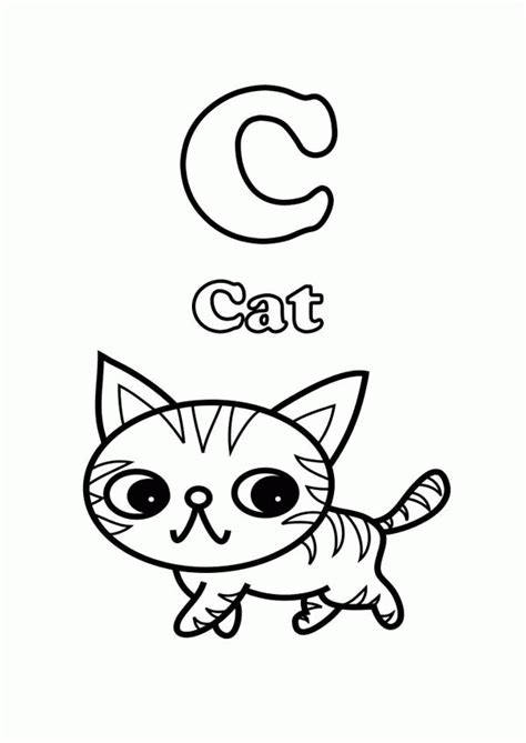 sweet  cat  letter  coloring page  printable