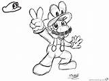 Mario Odyssey Super Coloring Pages Victory Pose Printable Color Kids Template sketch template