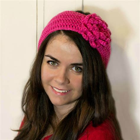hopeful honey craft crochet create lady  red headband crochet