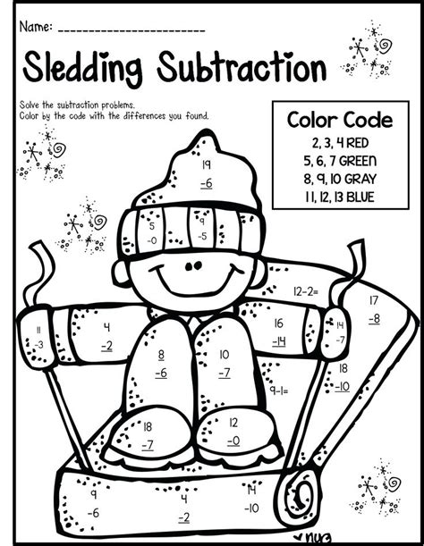 math coloring sheets  grade color  number printable christmas