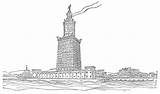 Alexandria Lighthouse Granger Pharos Reconstruction sketch template