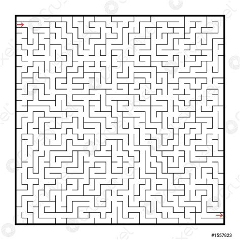 difficult large square maze game  kids  adults puzzle stock