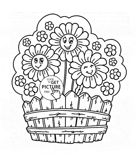 black  white drawing  garden coloring page children coloring home