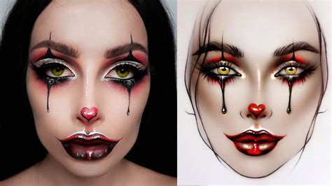 clown makeup makijaz klauna na halloween facechart youtube