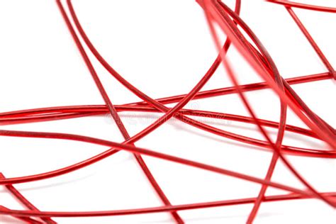 red wire   white background stock image image  power