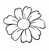 Flower Outline Kids Library Clipart Colouring sketch template