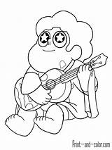 Steven Universe Coloring Pages Color Print Guitar Printable Ukelele Playing Music Book Kids Popular sketch template