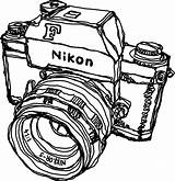 Camera Nikon Illustration Film Classic Sketch Drawing Vintage Stickers Redbubble Sticker Paintingvalley Medium Small Size sketch template